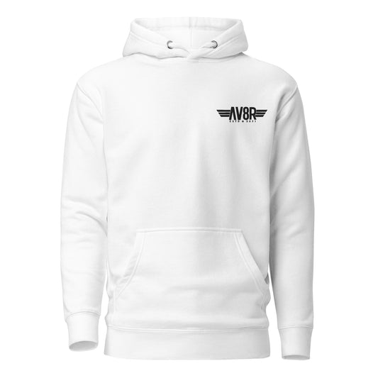 AV8R Embroidered Fleece Hoodie Cirrus White